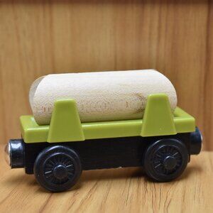 Thomas The Tank Engine & Friends Wooden -Green Log Car from Tidmouth Timber Yard